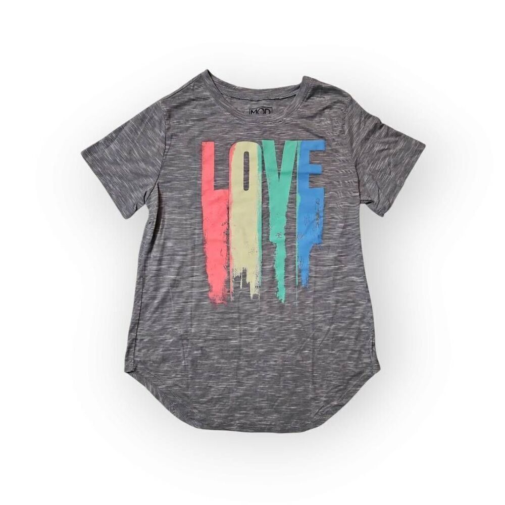 Modern Lux Short Sleeve Shirt Top Gray Medium